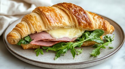 Delicious Ham and Cheese Croissant Sandwich