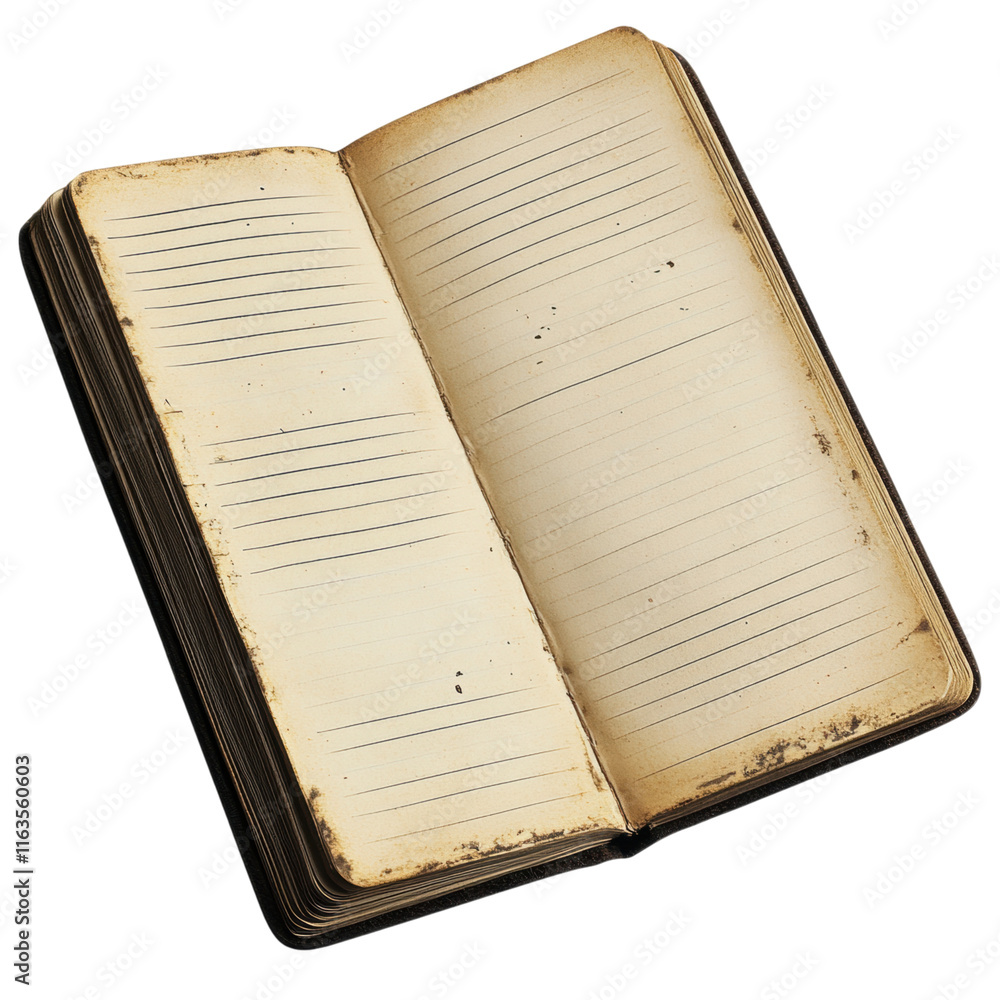 Poster blank notebook mock-up with transparent background, perfect for showcasing designs and notes in vari