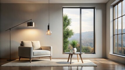 Fototapeta premium Relaxing Living Room Interior Design with Modern Furniture and Natural Light