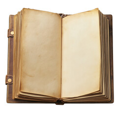 Blank photo album mock-up with transparent background, ideal for showcasing designs or layouts in digital presentations and marketing materials.