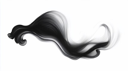 Abstract black and white flowing lines.