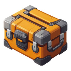 Sturdy Toolbox Icon, features visible compartments, designed for functionality, transparent background, ideal for digital applications