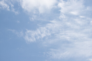 White clouds on blue sky, cloudy sky background.