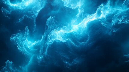 A soft and glowing blue neon background with fluid wave-like curves, lit up with an ethereal glow, creating a smooth and elegant visual effect.