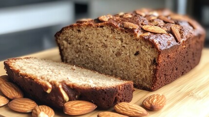 Delicious Homemade Almond Loaf Cake: A Sliced Delight