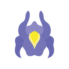 Iris flower icon, a beautifully designed vector graphic featuring intricate petal details, smooth lines, and vibrant colors