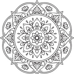 Beautiful flower art and mandala vector design