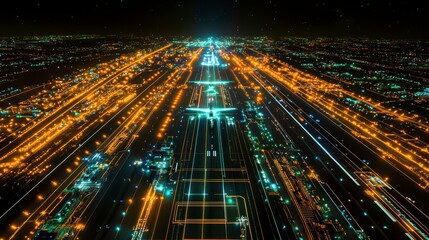 Dynamic Night Flight Operations Over Runway