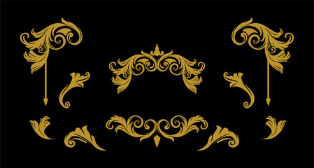 Ornament set decorative vector art