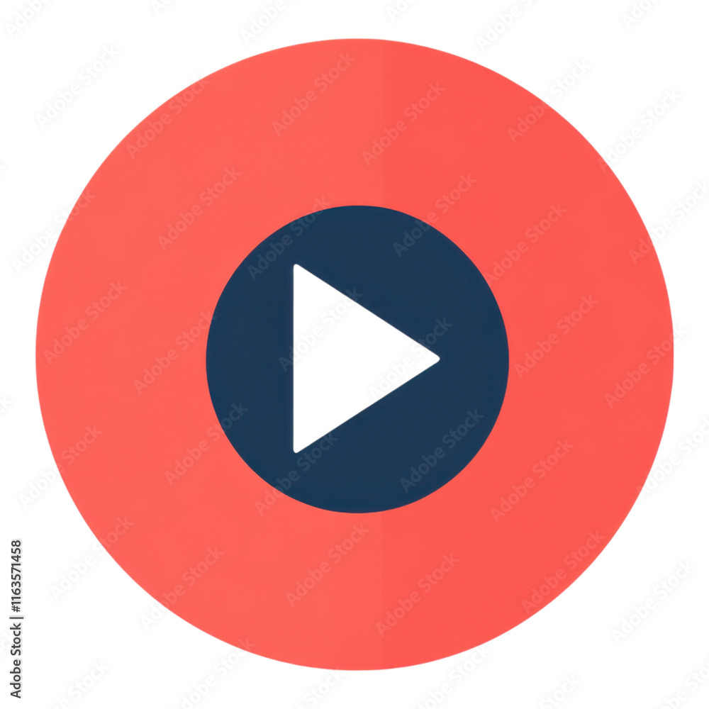 Poster video playback icon with a circular backdrop, designed for clear visibility and emphasis, featuring 