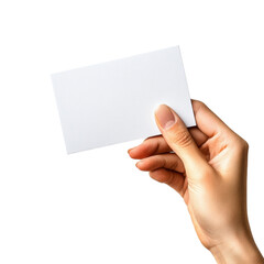 Fototapeta premium Blank card mock-up, transparent background, versatile design, ideal for branding, invitations, and promotional materials.