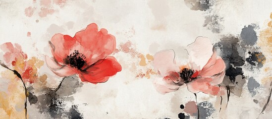 Fototapeta premium Delicate Floral Watercolor Painting.