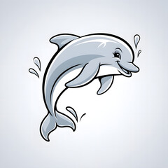 Obraz premium illustration of dolphin on isolated background