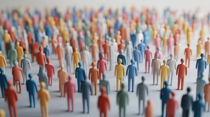 Obraz premium A colorful crowd of miniature figures representing diversity and community.