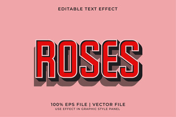 Red Roses Editable Vector Text Effect