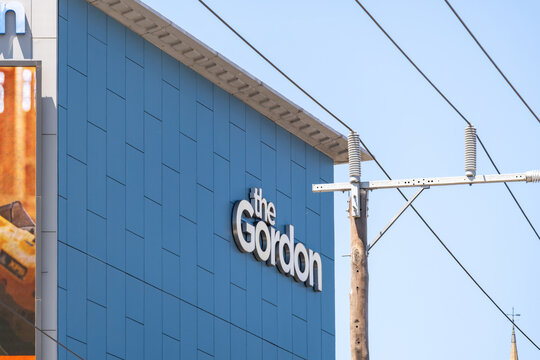 The Gordon Institute of TAFE sign and logo on the campus building in Geelong, VIC, Australia.