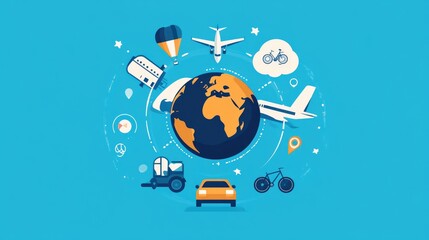 Fototapeta premium Global Travel and Transportation Concept