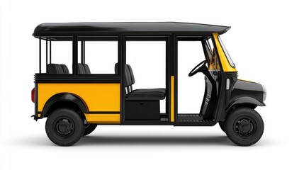 Black and Yellow Tuk Tuk Side View
