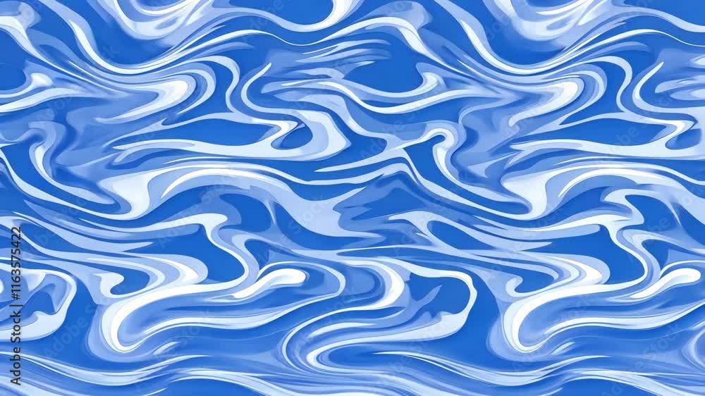 Poster swirling blue waves create a mesmerizing abstract pattern resembling water movement in a vibrant oce
