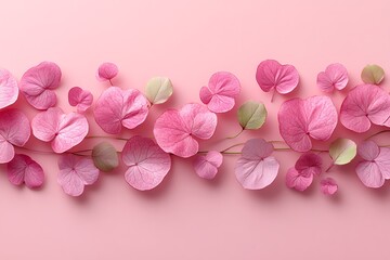 Fototapeta premium Delicate Pink Flower Petals Arranged in a Row