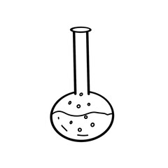 measuring flask with liquid for practice