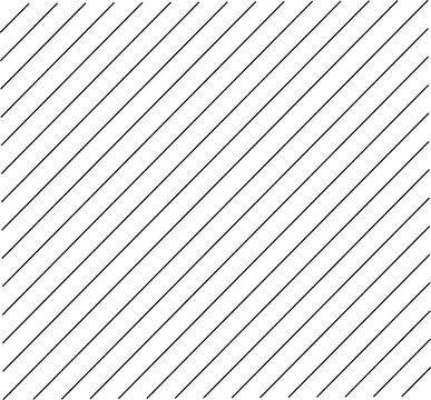Diagonal black bold lines pattern. Repeating parallel straight stripes on white background. Hatch texture. Simple and modern striped geometric wallpaper.