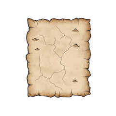 Antique treasure map clipart transparent background adventure concept fantasy environment vintage style