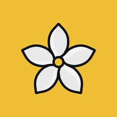 Jasmine flower icon showcases an elegant and fragrant-inspired design, perfect for beauty branding
