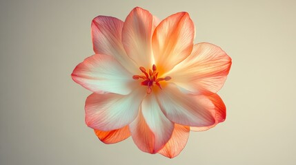 Obraz premium Minimalist flower on taupe background with gentle natural light