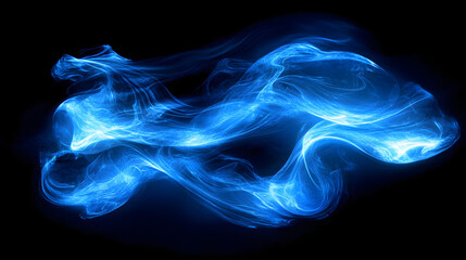 Fototapeta premium Captivating Abstract Wave Pattern with Ethereal Blue Light Trails, Perfect for Digital Art, Website Backgrounds, and Modern Design Elements