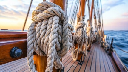 Obraz premium Candid Moments on a Sailing Adventure at Sunset