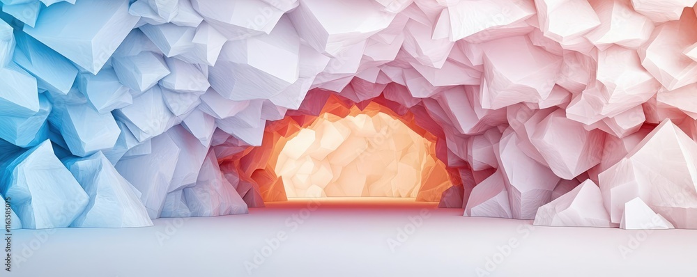Aufkleber mystical serene idea. abstract cave with colorful rock formations, creating a unique visual experien