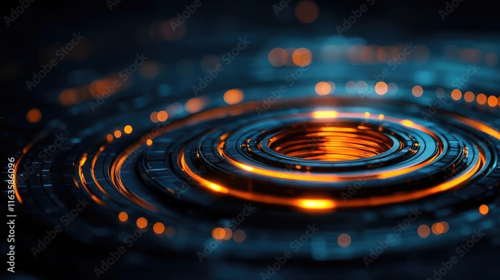 Poster mystical serene idea. abstract digital design with glowing circular patterns and vibrant colors.
