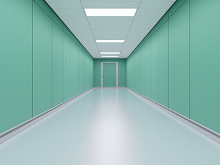Obraz premium Hallway Featuring Teal Cork Wall Paneling