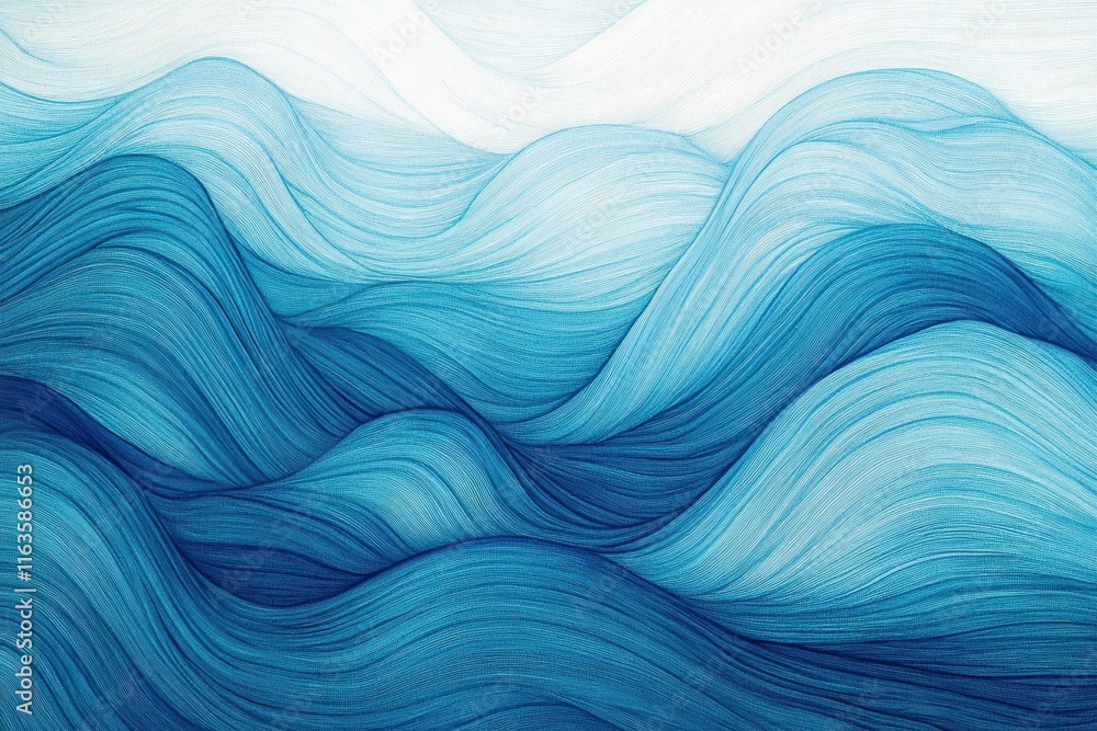 Poster smooth marble-like water patterns create a serene backdrop.