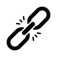 Icon of a broken link chain symbolizing connectivity issues