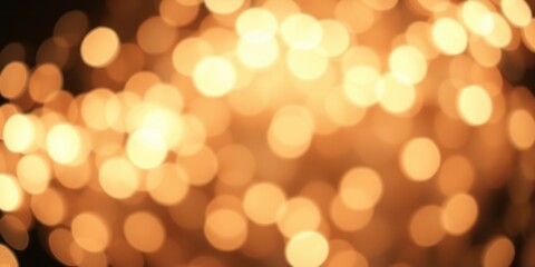 Abstract Golden Bokeh Background Featuring Warm, Soft, and Hazy Circular Lights