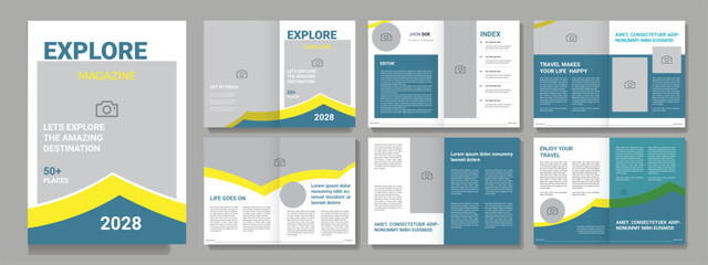 Travel Magazine Layout, Modern Adventure Outdoor Explorer Travel  Tourism Magazine Layout 