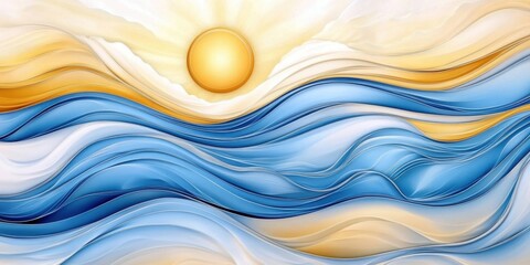 Vibrant Abstract Seascape with Ocean Waves