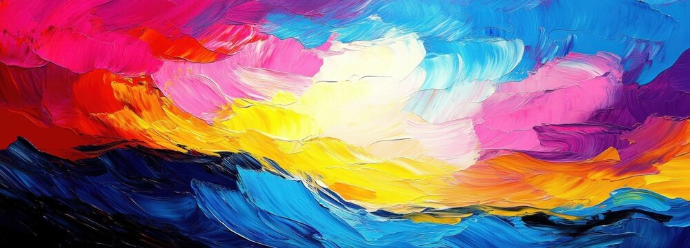 Rainbow Hues in Abstract Ocean Landscape