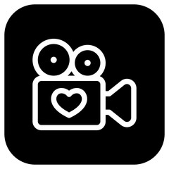 Editable wedding video vector icon. Wedding, valentine, love, celebration. Part of a big icon set family. Perfect for web and app interfaces, presentations, infographics, etc