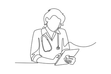 Mobile smart phones Concept. Single line draw design vector graphic illustration.	