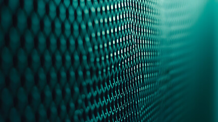 An extreme close-up of abstract technology in teal colors, featuring intricate details and futuristic design elements.

