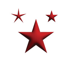 Red color Realistic 3D star design 