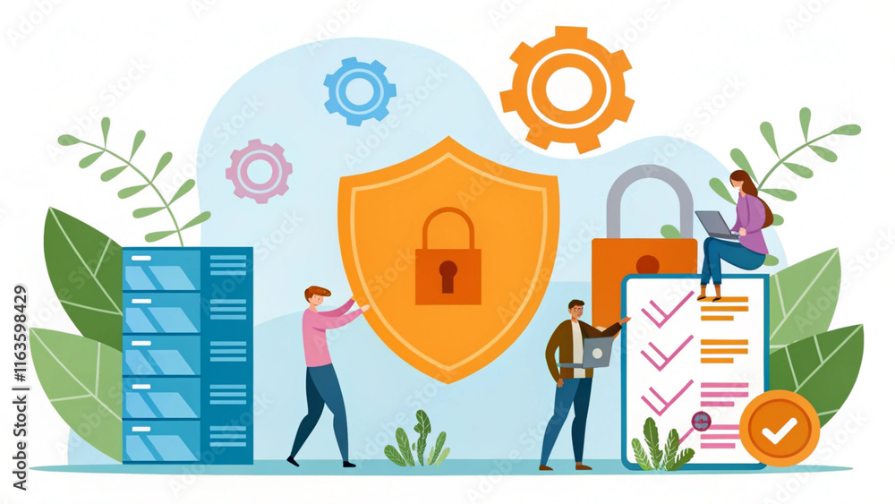 Poster ai-generated security solutions businesses ensuring data integrity digital environment visual repres