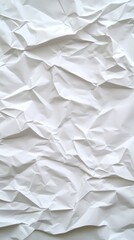 Obraz premium Crumpled white paper texture suitable for backgrounds, designs, and creative projects, providing a unique aesthetic appeal.