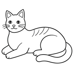 Cat outline for coloring book 