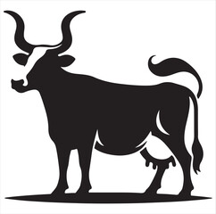 Flat vector cow icons, perfect for agriculture and farm-themed designs