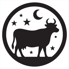 Flat vector cow icons, perfect for agriculture and farm-themed designs