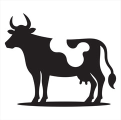 Flat vector cow icons, perfect for agriculture and farm-themed designs